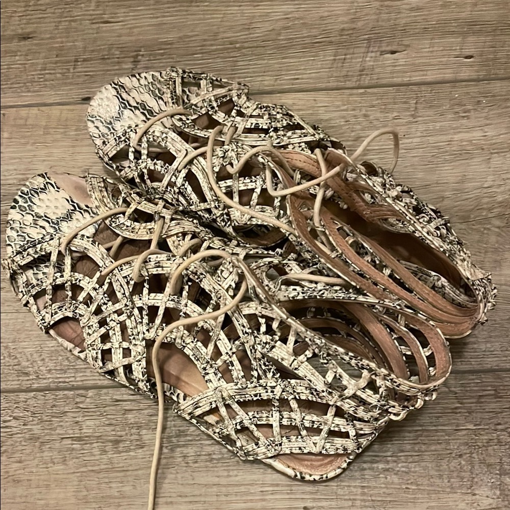 Joie Black and White Sandals Elegant Design